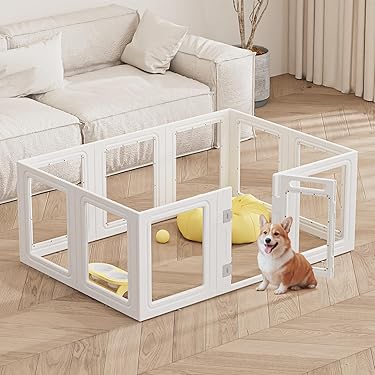 Amazon.co.jp: GumiSeaoアクリルペット犬フェンス重プラスチック子犬